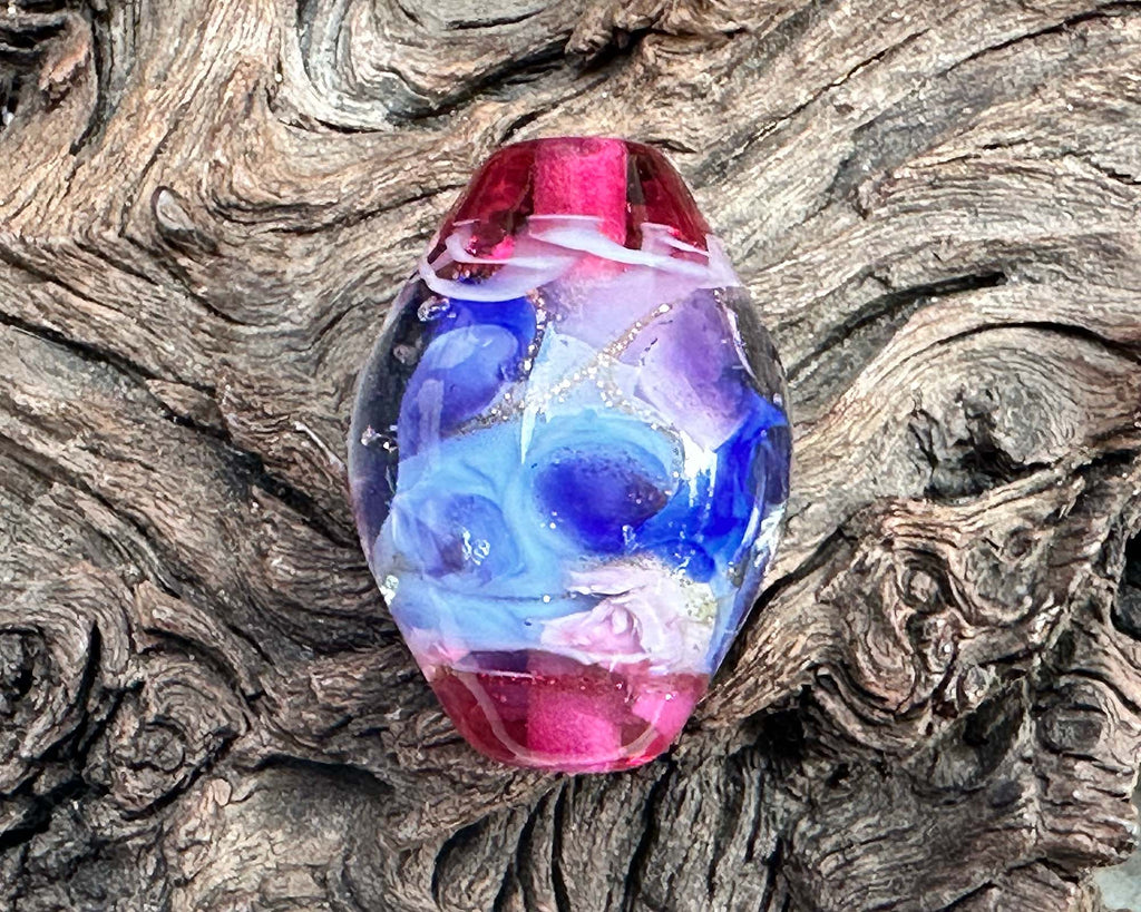pink lampwork focal bead