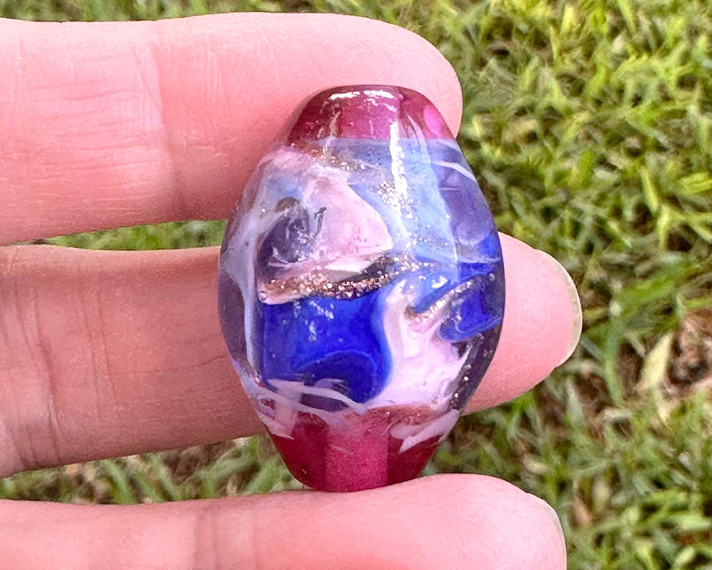 pink lampwork focal bead