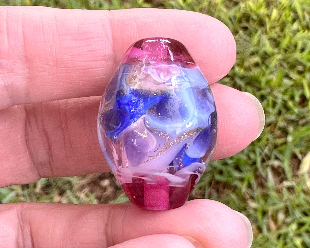 pink lampwork focal bead