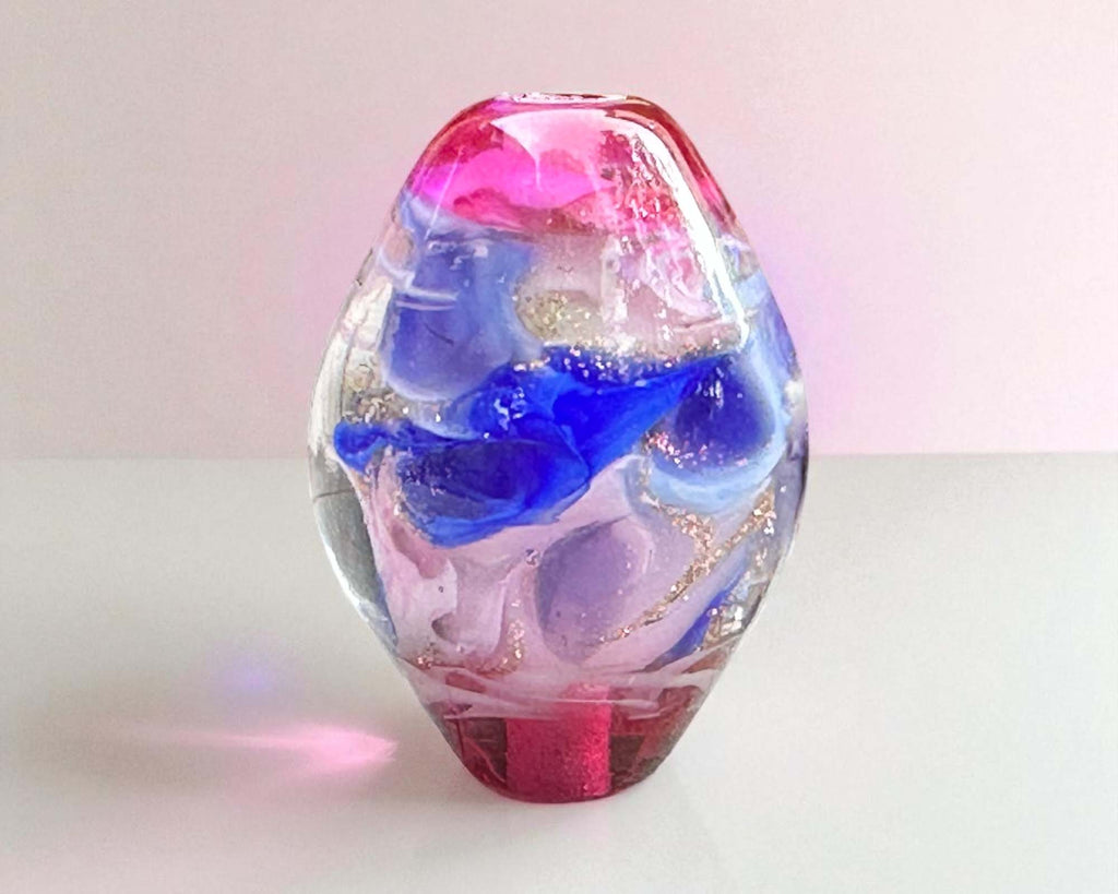 pink lampwork focal bead