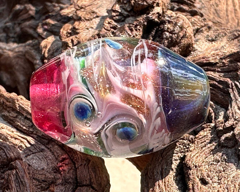 pink lampwork bead