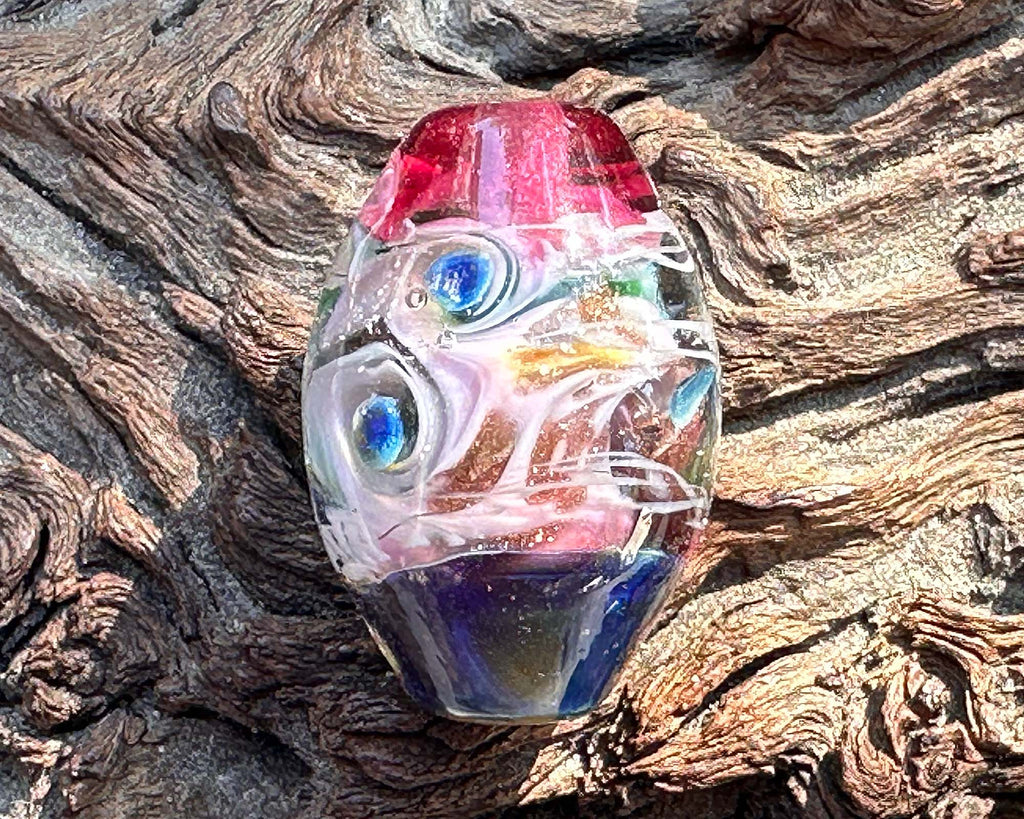 pink lampwork bead