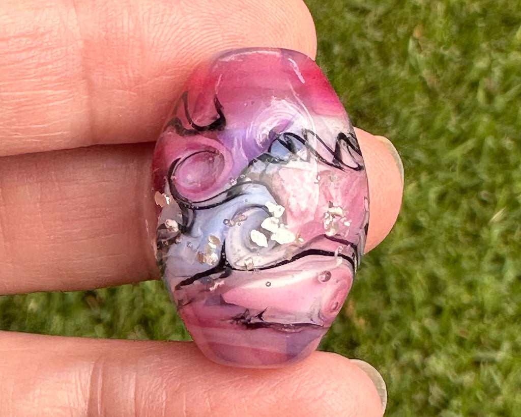 pink lampwork bead