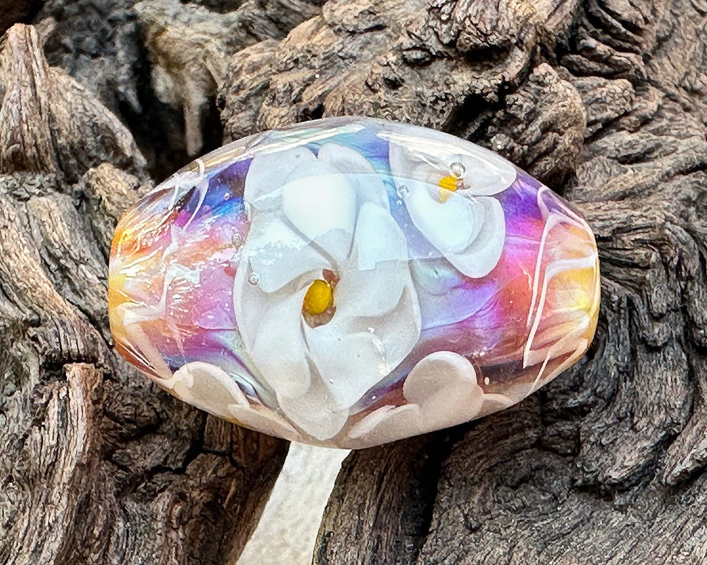 floral lampwork bead
