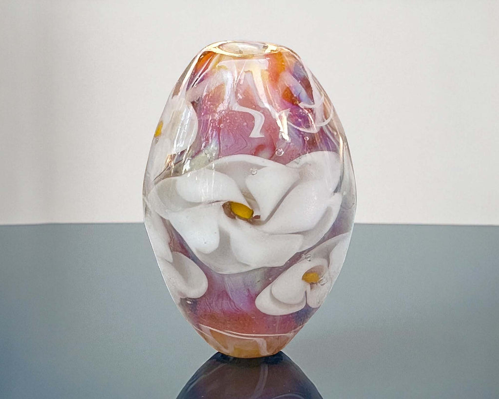 floral lampwork bead