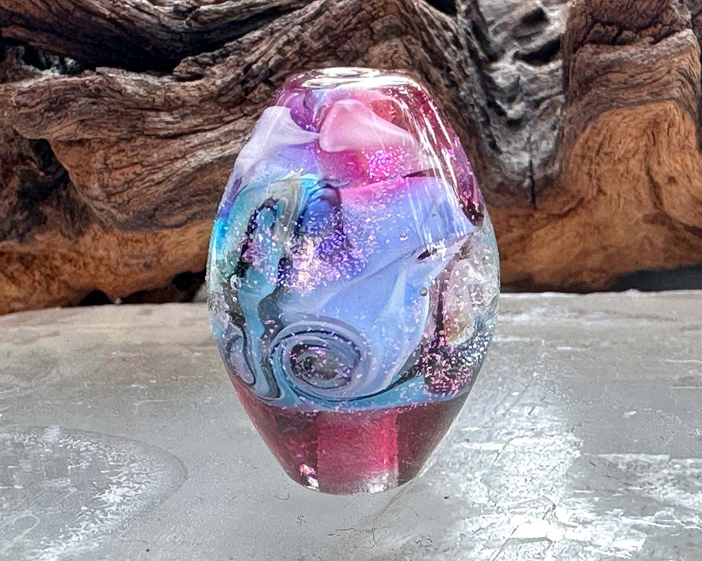 pink lampwork focal bead