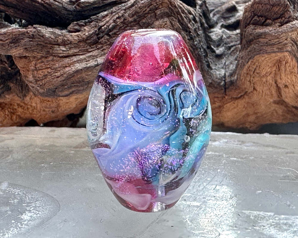 pink lampwork focal bead