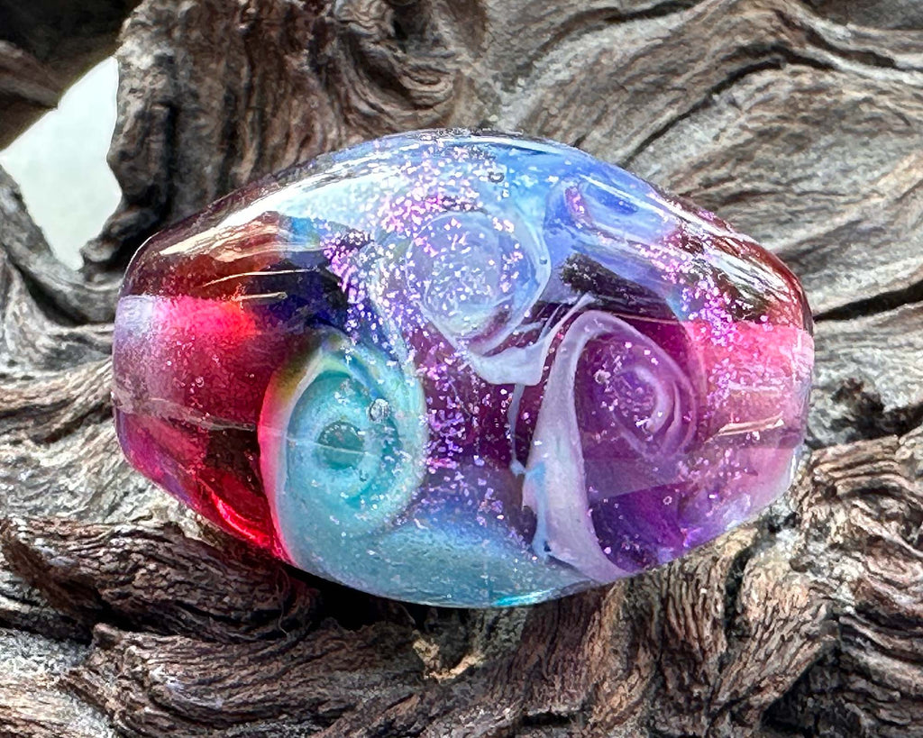 pink lampwork focal bead