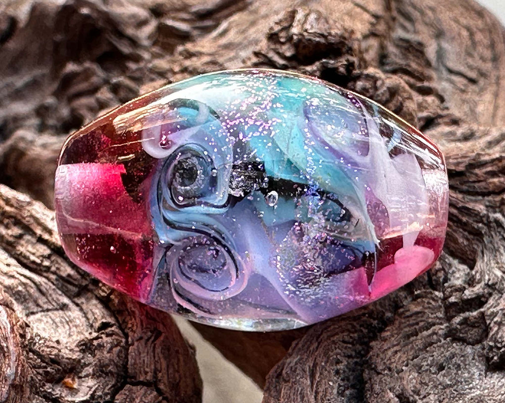 pink lampwork focal bead