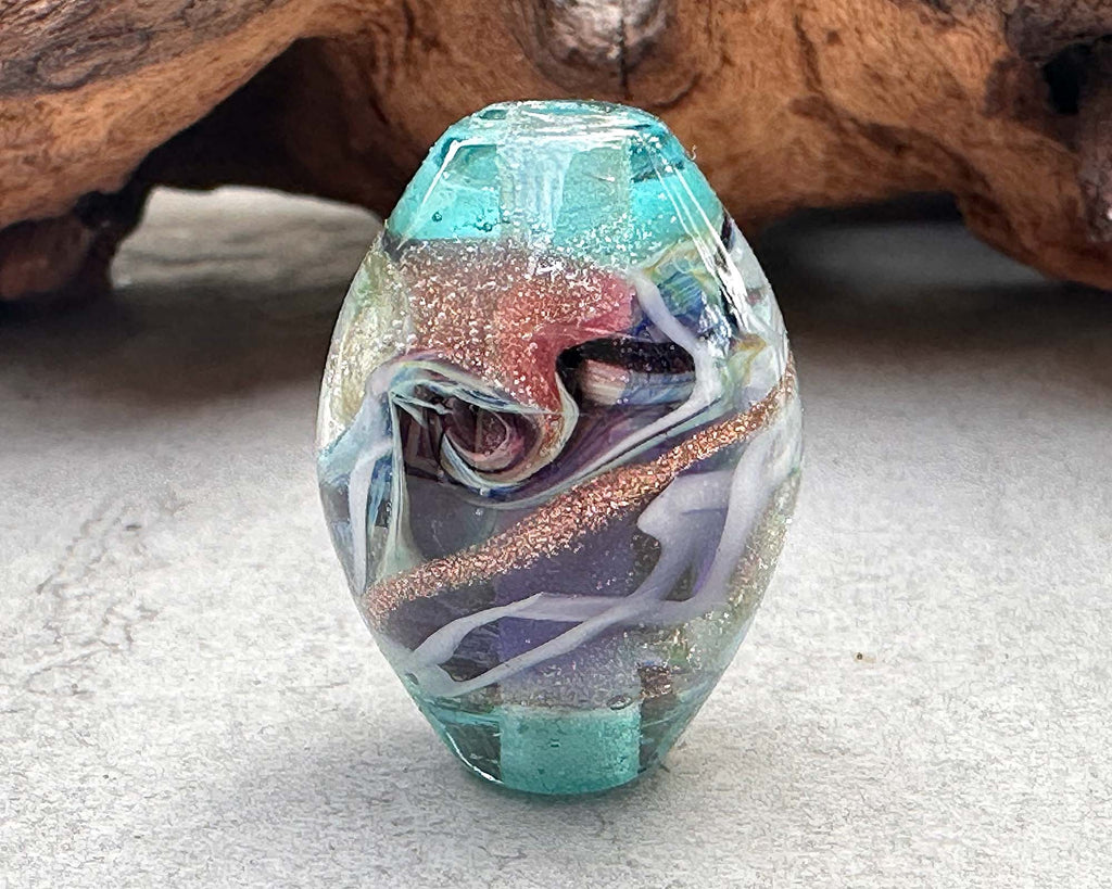 green lampwork focal bead