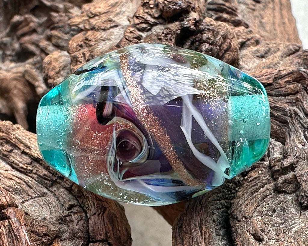 green lampwork focal bead