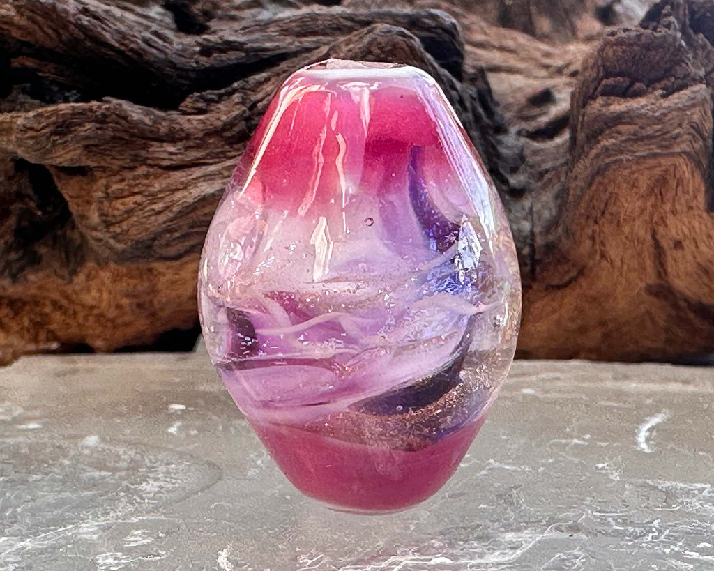 pink lampwork focal bead