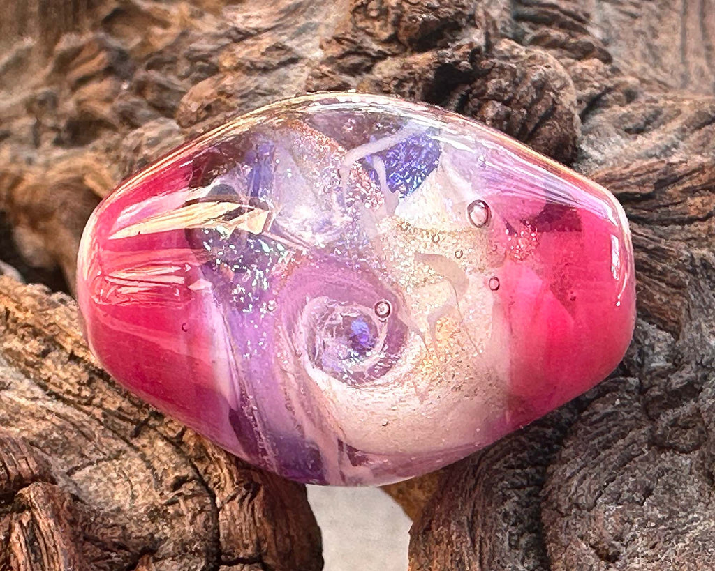 pink lampwork focal bead