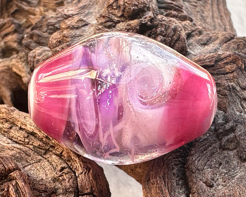 pink lampwork focal bead