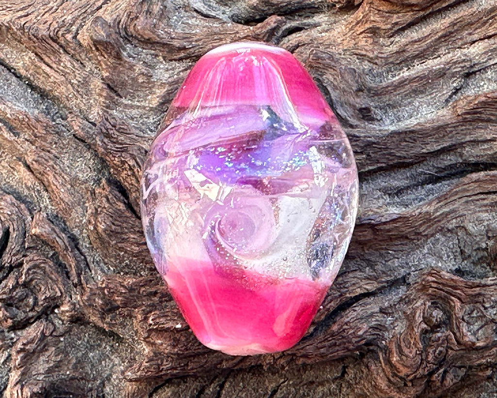 pink lampwork focal bead