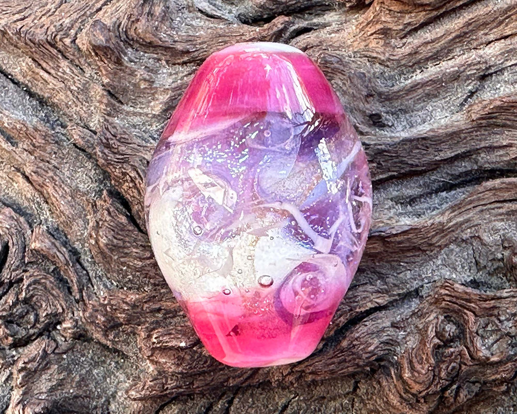 pink lampwork focal bead