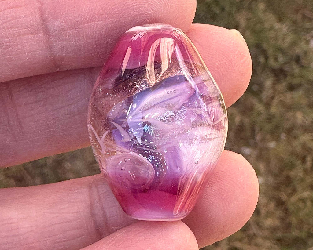 pink lampwork focal bead