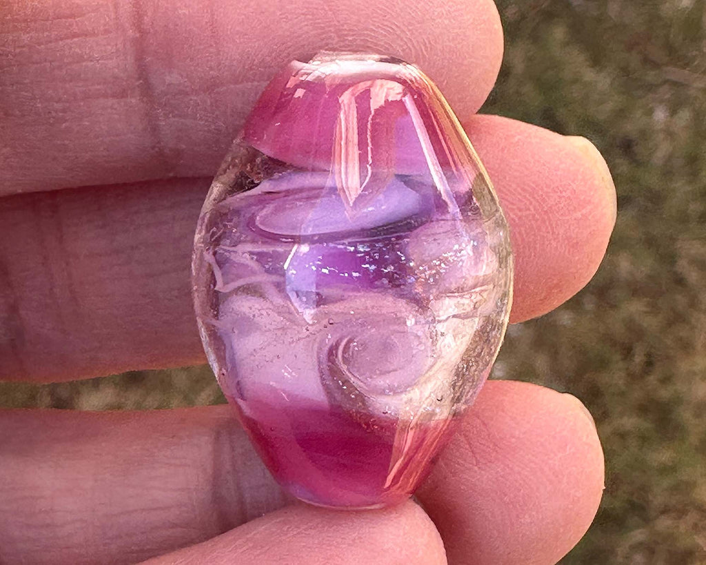 pink lampwork focal bead