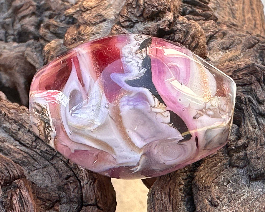 pink lampwork focal bead