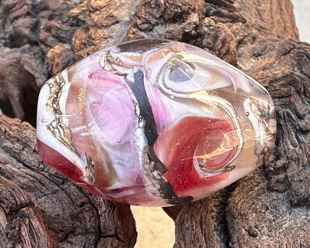 pink lampwork focal bead