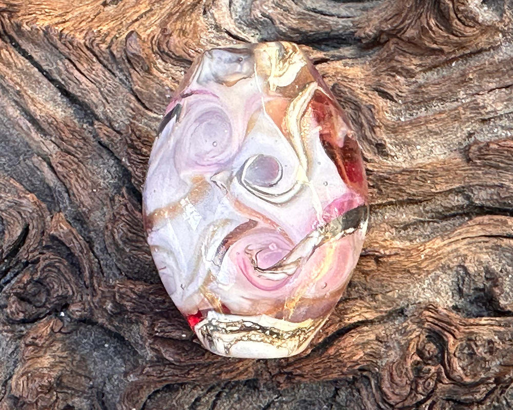 pink lampwork focal bead