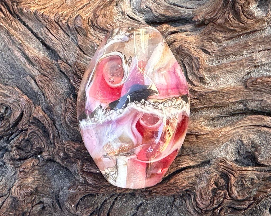 pink lampwork focal bead