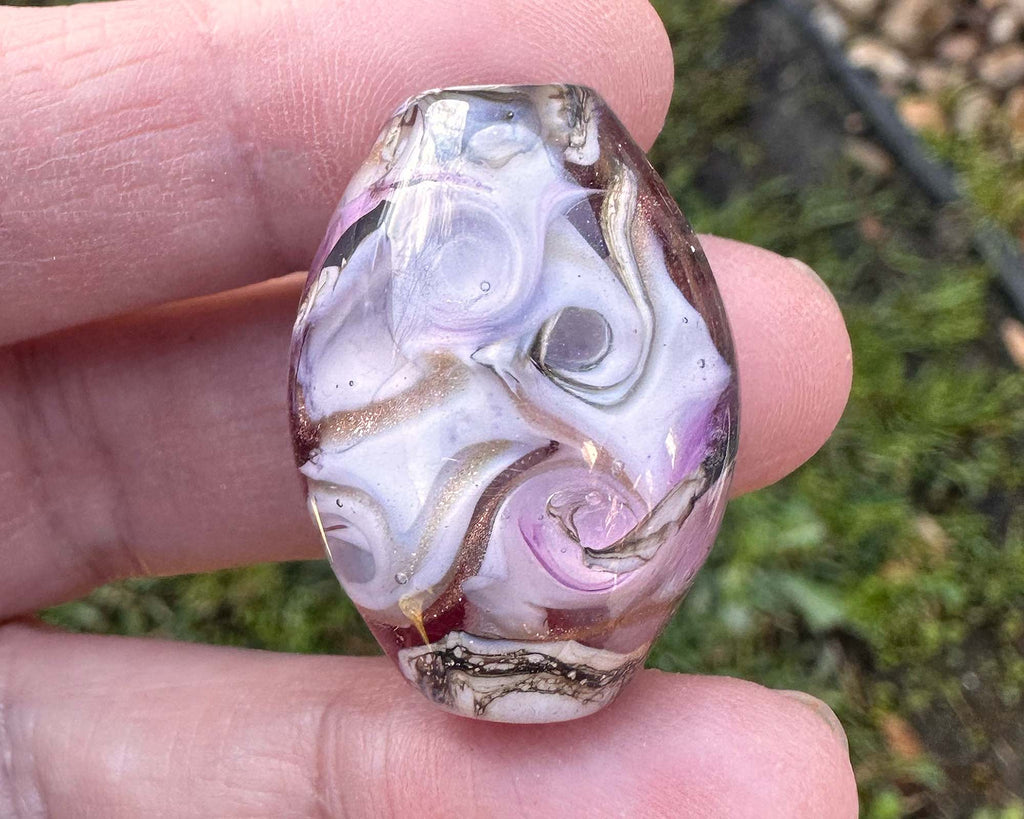 pink lampwork focal bead