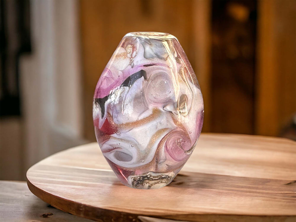 pink lampwork focal bead