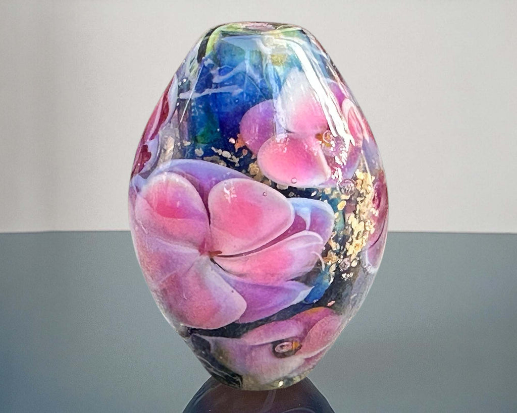 floral lampwork bead