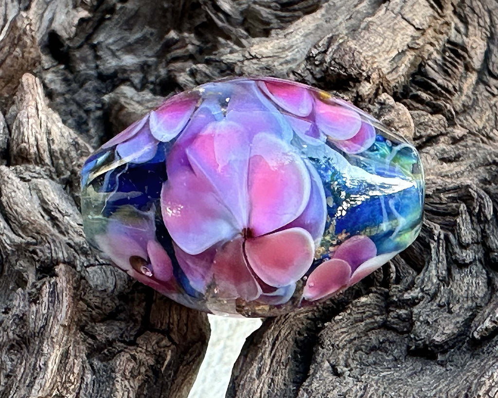 floral lampwork bead