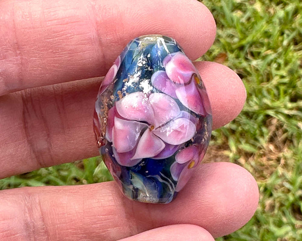 floral lampwork bead