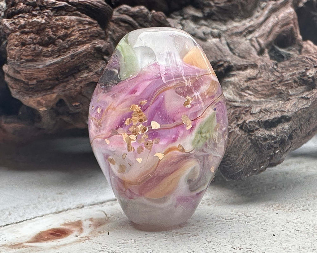 pink lampwork bead