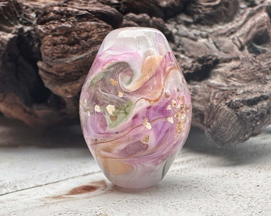 pink lampwork bead