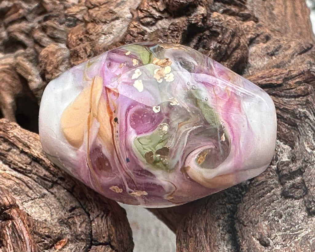 pink lampwork bead