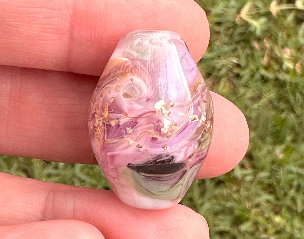 pink lampwork bead