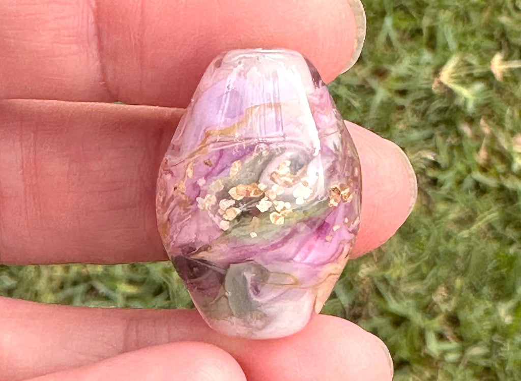 pink lampwork bead