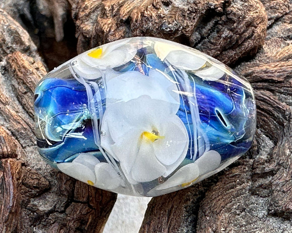 floral lampwork bead