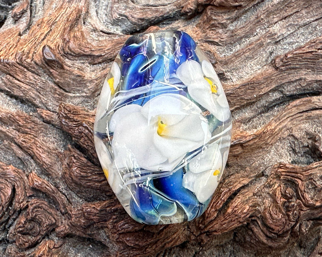 floral lampwork bead