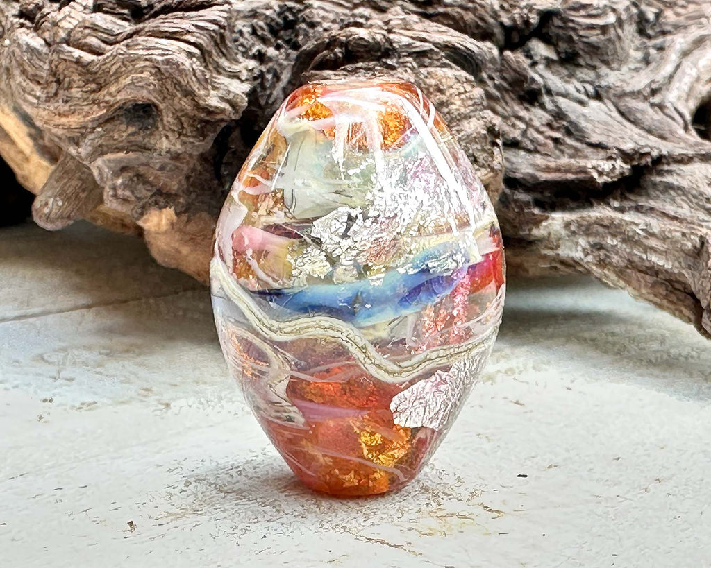 organic lampwork bead