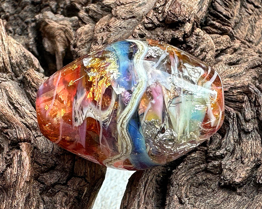 organic lampwork bead