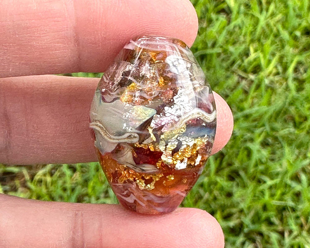 organic lampwork bead