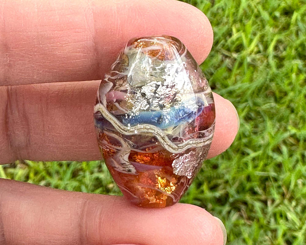 organic lampwork bead