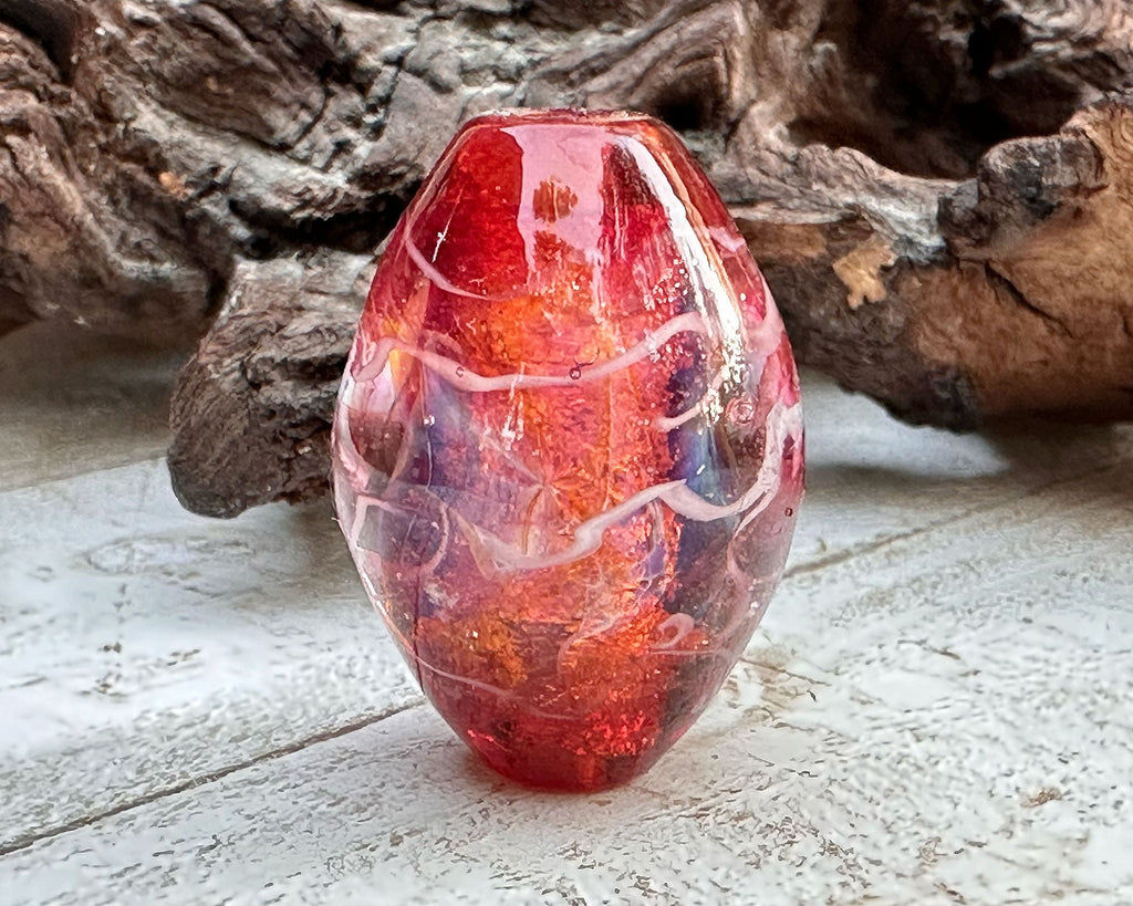 pink lampwork bead