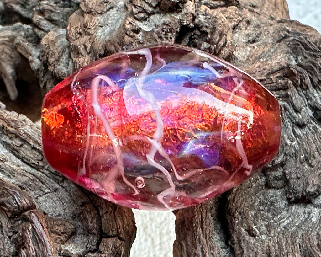 pink lampwork bead