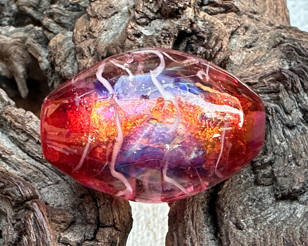 pink lampwork bead