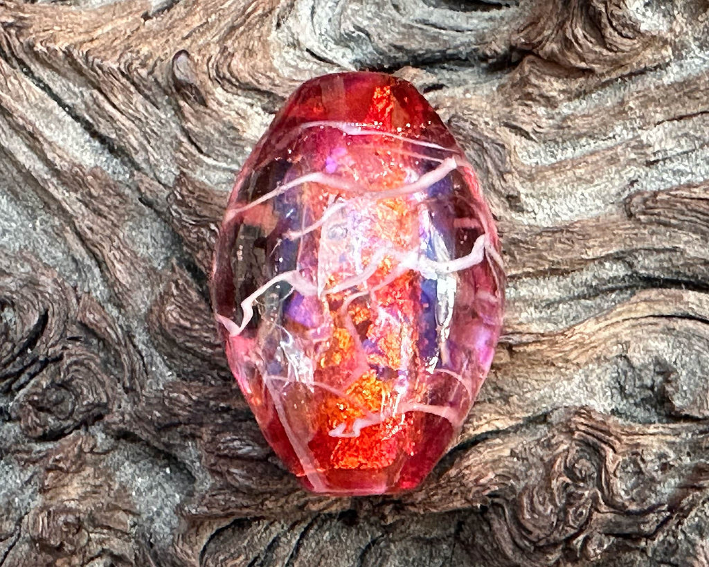 pink lampwork bead