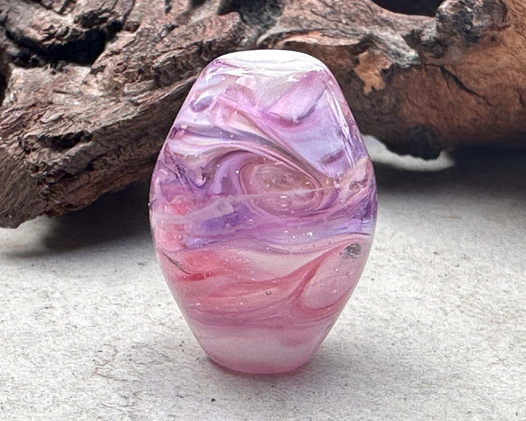 pink purple lampwork beads