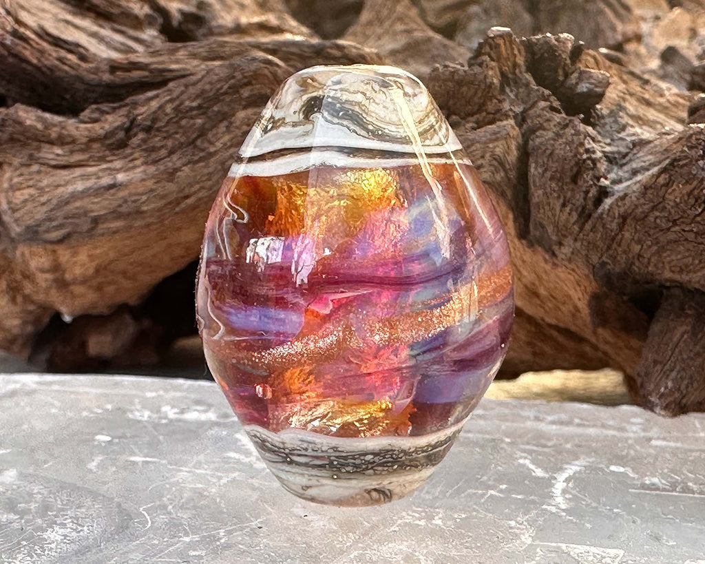 pink lampwork bead