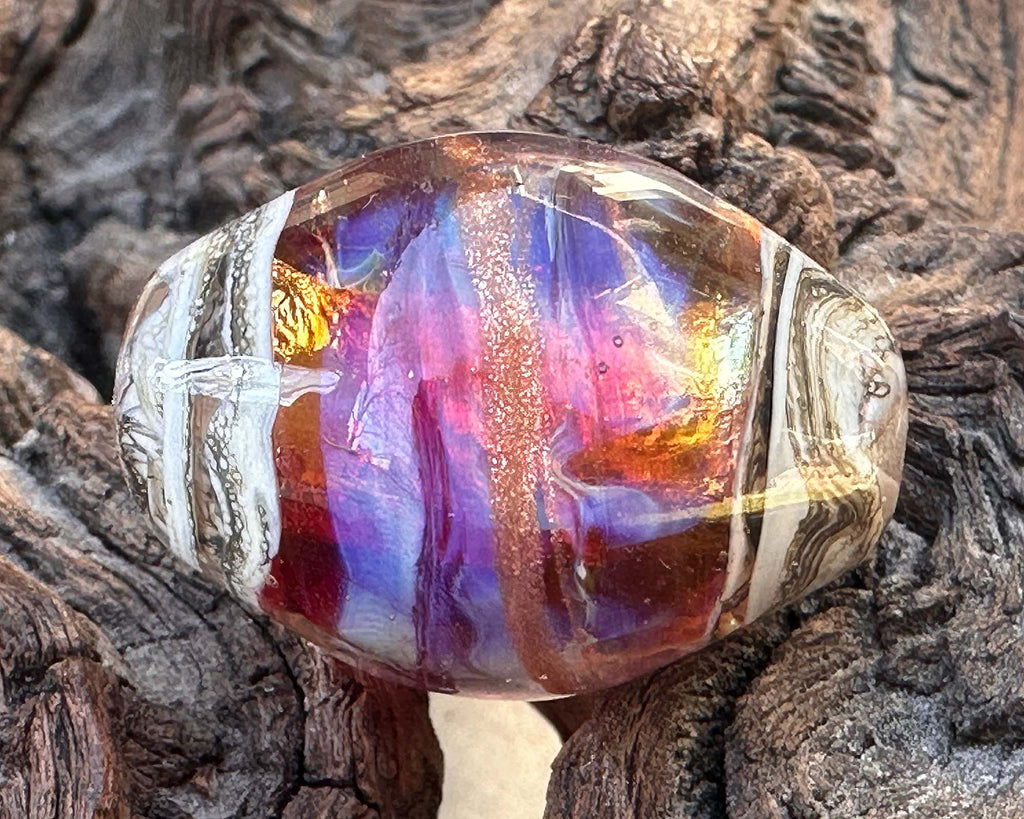 pink lampwork bead
