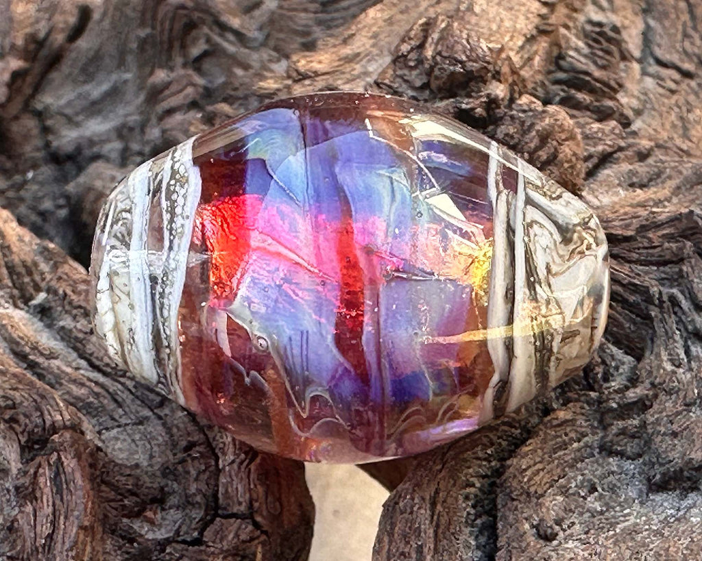 pink lampwork bead